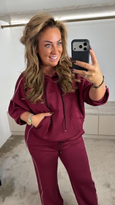 CVV Hoody with stripe Bordeauxrood