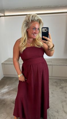 c-8821-dress Bordeauxrood