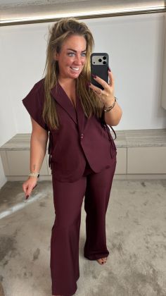 c-9072 pants Bordeauxrood