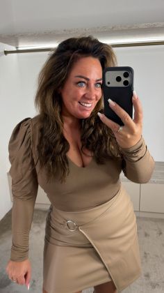 v-9401 skirt Taupe