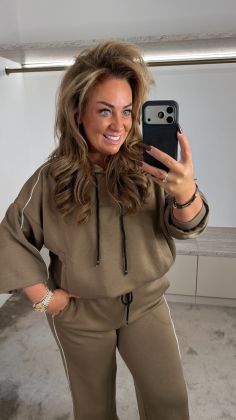 CVV Hoody with stripe Taupe