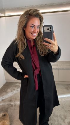 c-9015 coat Zwart