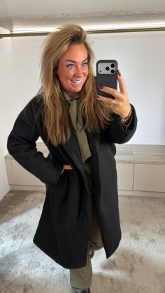 c-6558 coat Zwart