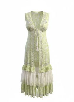 luxury beachy dress Groen