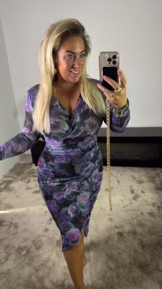 Jurk 9509 violet Zwart