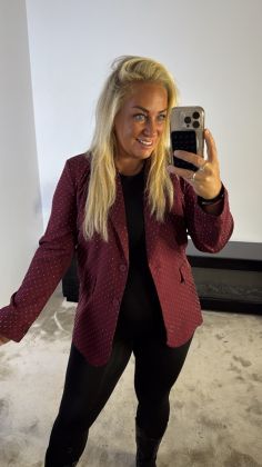 Glitter oversized colbert 08736 Bordeauxrood