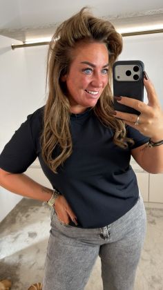 stretch top a-9214 Zwart