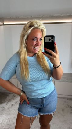Basic stretch top a-89378 Blauw