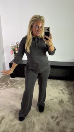 Extra zachte broek stof modal en dacron Reb-17142 Grijs