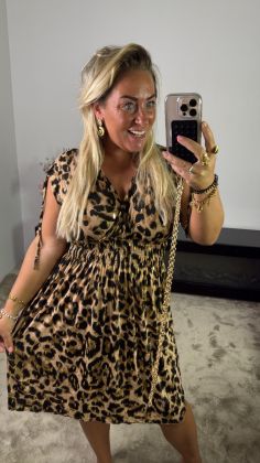 MAGIC stretch jurk j025 Panter bruin