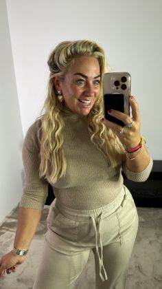 Basic stretchy kol 6010118 Taupe