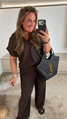 Wafel broek a-5462 Bruin