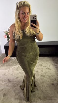 extra stretch jurk hs8156 Goud