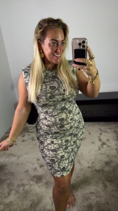 Mommy in marbella mesh dress Beige