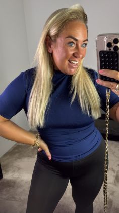 Classy mommy zomer top xtra stretch Donkerblauw