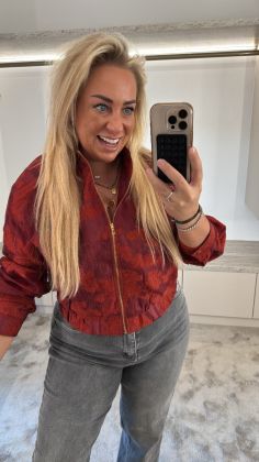 Bomber lente jasje Bordeauxrood