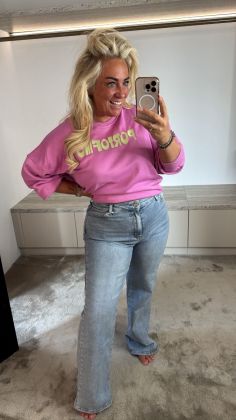 Mega stretch mommy broek H871-7 Blauw