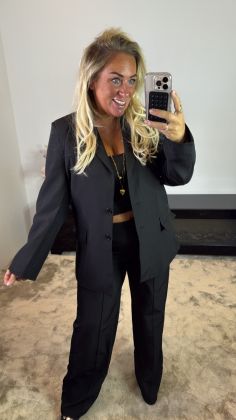 mom blazer Zwart