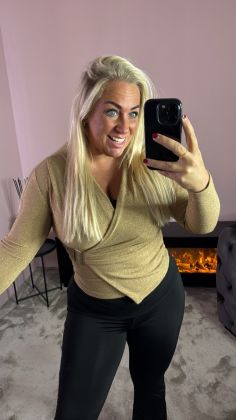 Glitter top 89119 one size Beige