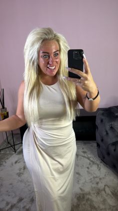 dress 8665 classy Abrikoos