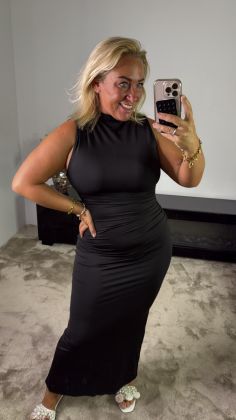 xtra stretch jurk 8532 Zwart