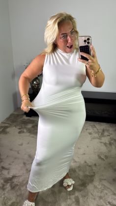 xtra stretch jurk 8532 Wit