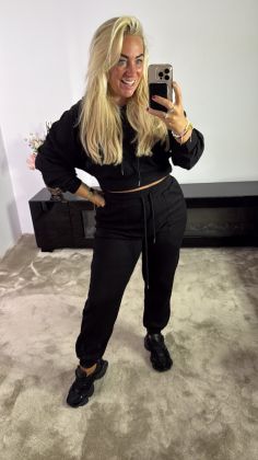 Comfy cotton huispak Zwart