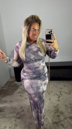 Mommy mesh dress extra stretch Grijs