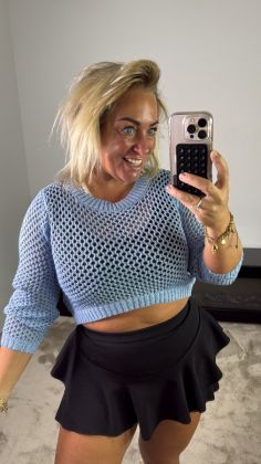 Beachy top Blauw