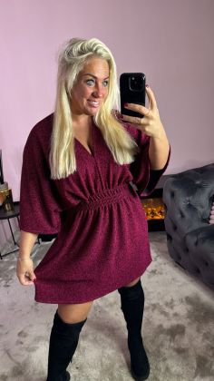 glitter dress a10663 Fuchsia