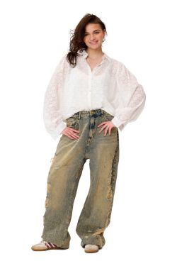 mom trash broek w3752 Zwart