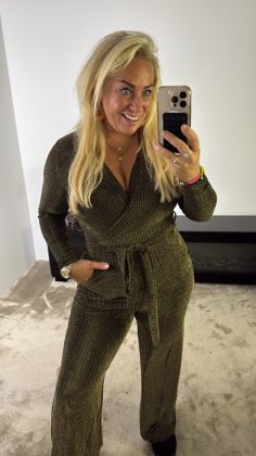 kerstjumpsuit stretch hs8950 Goud