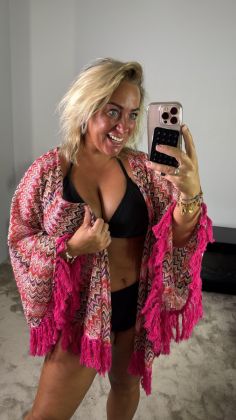 Boho bikini cover Roze