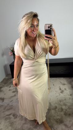 Mommy dress extra stretch Beige