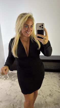 kerstjurk stretch hs8902 Zwart