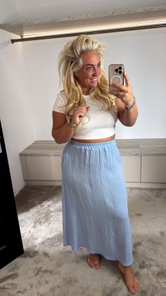 Lente rok viscose Blauw