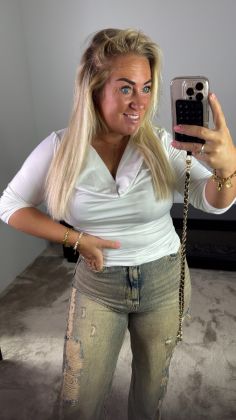 Mommy extra stretchy top Wit