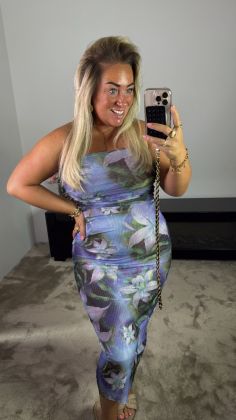 Mommy mesh dress extra stretch Blauw