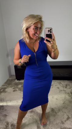 dress elegant 8698 Blauw