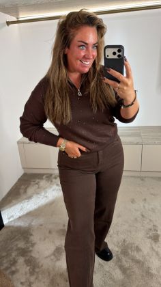 MOMMY SPIJKERBROEK Bruin