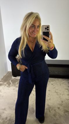 kerstjumpsuit stretch hs8950 Blauw