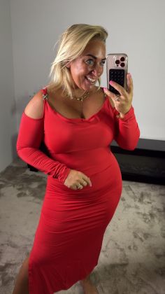 xtra stretch jurk 8577 Rood