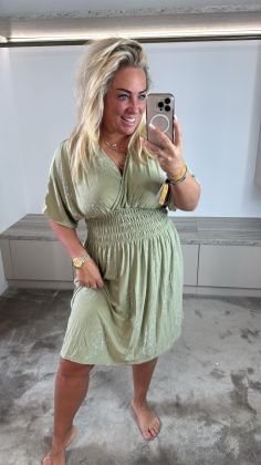 Glitter magic jurk  Groen