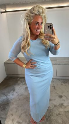 Mesh jurk extra stretch Blauw