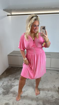 Glitter magic jurk  Fuchsia