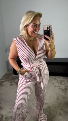 Mommy jumpsuit 8718 KATOEN Rood