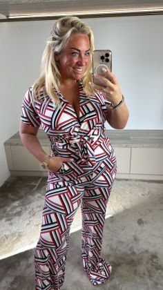 Mommy xtra stretch jumpsuit Rood