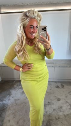 Mesh jurk extra stretch Groen