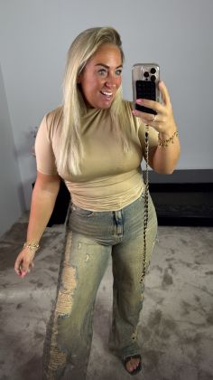 mom trash broek w3752 Grijs