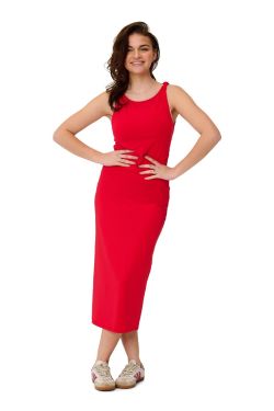 dress 8586 basic date dress Rood